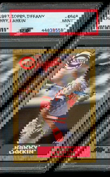 1987 Topps Tiffany Barry Larkin Rookie #648 PSA 9 Mint RC Reds Glossy Card