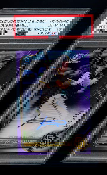 Jackson Merrill 2022 Bowman Chrome Purple Auto RC /250