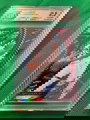 2017 select Donovan Mitchell maroon rc 74/199 bgs 9.5 gem mint