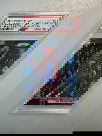 Shai Gilgeous Alexander 2018 Prizm Choice Blue Yellow Green Rookie #184 Psa 10