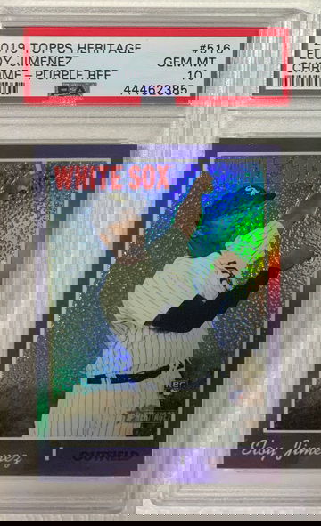 2019 Heritage Eloy Jimenez Purple Refractor PSA 10