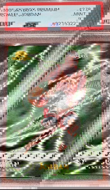 MICHAEL JORDAN 1995 Skybox Premium ELECTRIFIED INSERT #278 PSA 9 MINT BULLS!