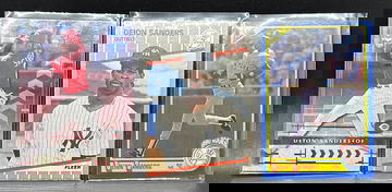 (3) LOT DEION SANDERS ABSOLUTE MEMORABILIA #109 FLEER UPDATE #U-53 1990 SCORE ROOKIE #586 HOF NEW YORK YANKEES