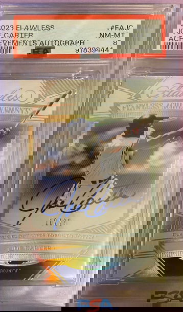 2023 PANINI FLAWLESS JOE CARTER ACHIVEMENTS AUTOGRAPH #FAJC #ED 10/25 PSA 8