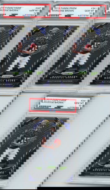 LOT OF 3 Marquise Brown 2019 Panini Prizm Rookie PSA 10 Ravens