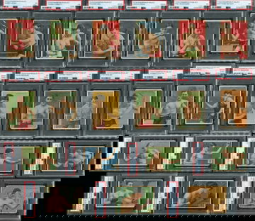 1910 T219 Champion Pugilist Lot of 19 all with Red Cross Backs PSA 1-2(MK)