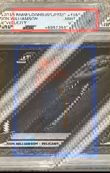 2019 Zion Williamson Donruss Optic Rated Rookie Blue Velocity PSA 9 