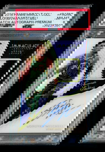 2018 Panini Immaculate Premium Collection Donovan Mitchell RPA Auto /20 Rookie RC PSA 8