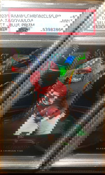 2020 Panini Chronicles Draft Picks Tua Tagovailoa Select Blue Prizm PSA 9