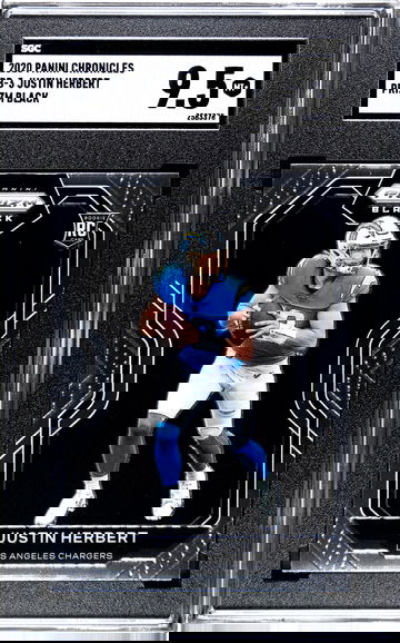 2020 Panini Chronicles PB-3 Justin Herbert Prizm Black SGC 9.5 Mint+