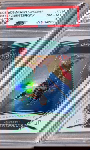 /499 2008 Bowman Chrome Russell Westbrook RC Refrector #114 PSA 8