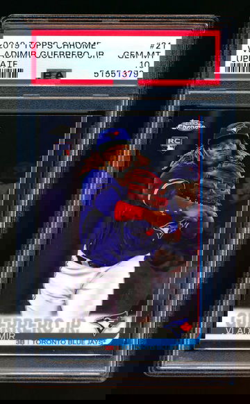 2019 TOPPS CHROME UPDATE #21 VLADIMIR GUERRERO JR RC THROWING ROOKIE PSA 10!