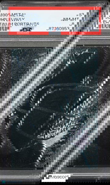 John Elway 1996 Fleer Metal Platinum Portraits #3 Denver Broncos - PSA 8