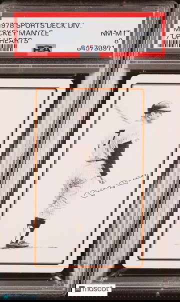 1978 Sports Deck Divison Mickey Mantle - Yankees - Seven of Hearts