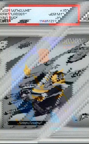 2024 UPPER DECK ALLURE FLYING PUCK #70 SIDNEY CROSBY CARD PENGUINS PSA 10