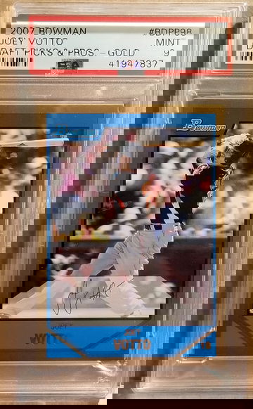 2007 Bowman Draft Gold Joey Votto PSA 9