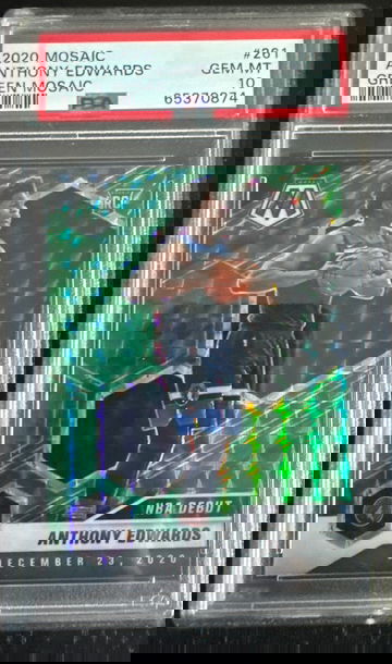 Anthony Edwards 2020 Mosaic Green Mosaic NBA Debut PSA 10