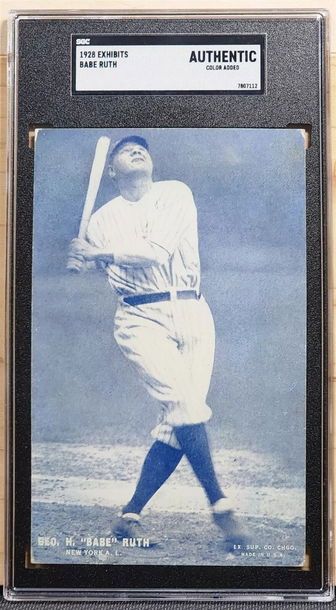 BABE RUTH 1928 Exhibits Blue Tint SGC AUTHENTIC Altered *SHARP!* Low Pop New York YANKEES HOF Prewar
