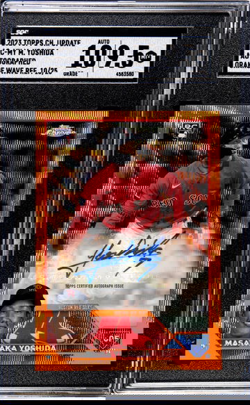 2023 Topps Chrome Update #AC-MY Masataka Yoshida Auto. Orange Wave Ref. /25 SGC 9.5
