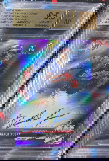 Ronald Acuna 2017 Bowman Chrome Prospects Purple Refractor /250 BGS 9.5/10