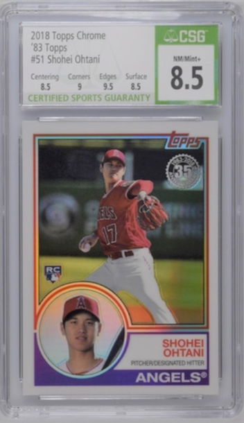 2018 Topps Chrome '83 Topps #51 Shohei Ohtani CSG 8.5 RC