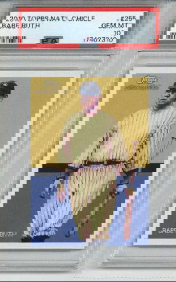 2010 TOPPS NATIONAL CHICLE #255 BABE RUTH CARD YANKEES PSA 10 LOW POP