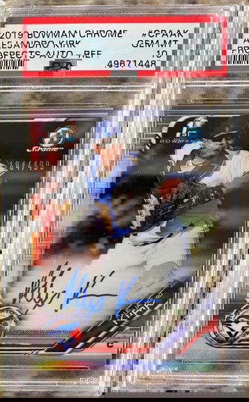 2019 Bowman Chrome Refractor Auto Alejandro Kirk PSA 10