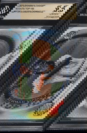 2020 BOWMAN CHROME SCOUTS TOP 100 JASSON DOMINGUEZ ROOKIE #BTP-53 BGS 9.5