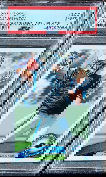 2011 SP Cam Newton Topps BLACK PARALLEL Stands in Background PSA 9 POP 11 Rookie RC #200