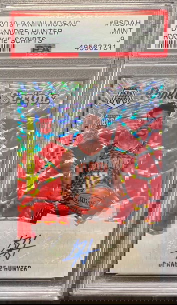 2019 Panini Mosaic De’Andre Hunter RSDAH Rookie Scripts PSA 9. Rookie. Auto. RC