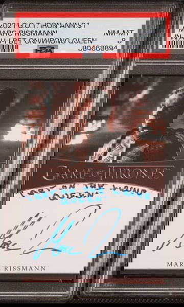 2021 Game of Thrones Iron Anniversary S1 Marc Rissmann Inscription Auto PSA 8 [NS-1B.7]