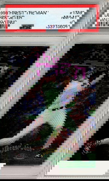 1998 FINEST THE MAN DEREK JETER #TM9 W COATING 3 OF 500 PSA 8