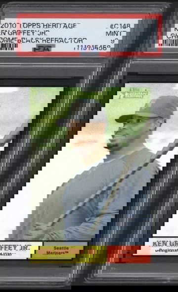 2010 Topps Heritage Black Chrome Ken Griffey Jr #/61 PSA 9