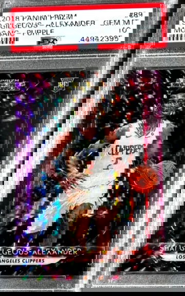 2018 Prizm mosaic Shai Gilgeous-Alexander purple Prizm /49 psa 10