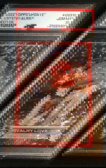 2022 Topps Update Red Foil /199 #US310 Juan Soto Ozzie Albies PSA 10