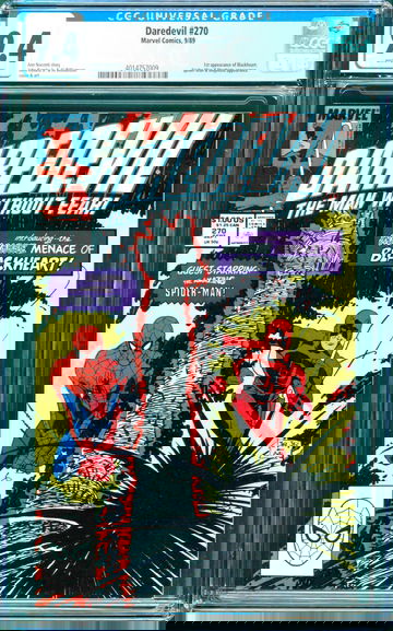 Daredevil #270 (1989) CGC 9.4 -- White pages; 1st app. of Blackheart; Spider-Man