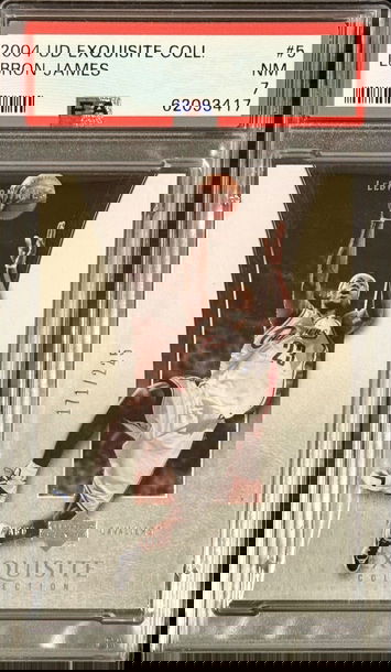 2004-05 Upper Deck Exquisite Collection LeBron James #171/225 Cavaliers PSA 7