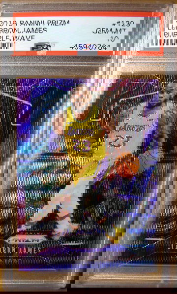 LeBron James 2019 Prizm #129 Purple Wave PSA 10