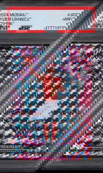 2024 Panini Mosaic Camo Pink Jayden Daniels #302 PSA 9