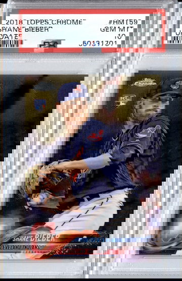2018 Topps Chrome Update #HMT59 Shane Bieber RC PSA 10