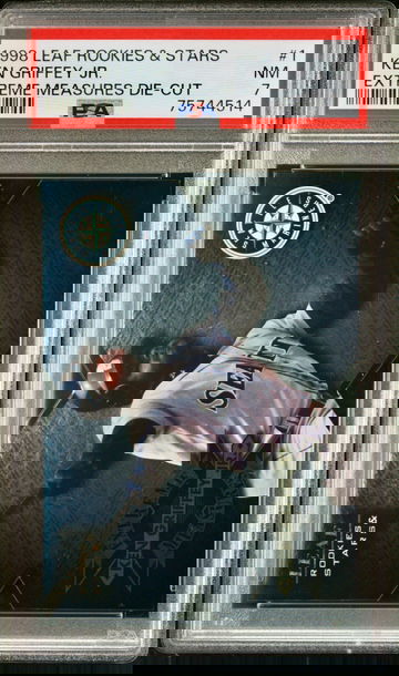 1998 Leaf Die Cut Extreme Measures Rc Stars Die Cut Ken Griffey Jr Psa 7 /56 