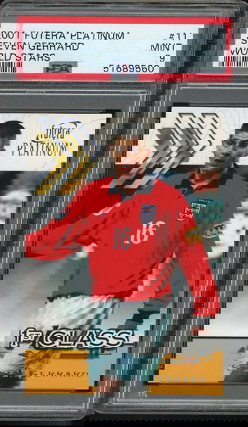 2001 Futera Platinum World Stars Steven Gerrard PSA 9 Liverpool