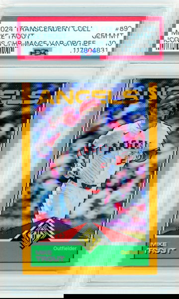2024 Transcendent Collection #89 Mike Trout Icons Chrome Variation-Orange Refractor PSA 10 GEM MINT!