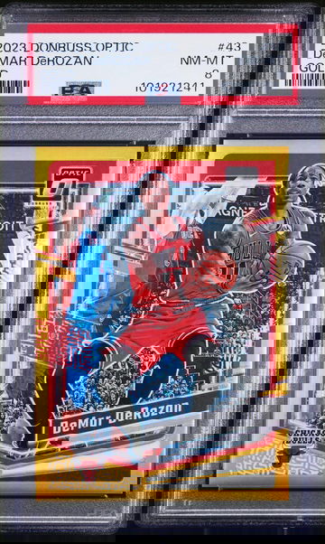 2023 Panini Donruss Optic Gold DeMar DeRozan #43 Prizm /10 PSA 8