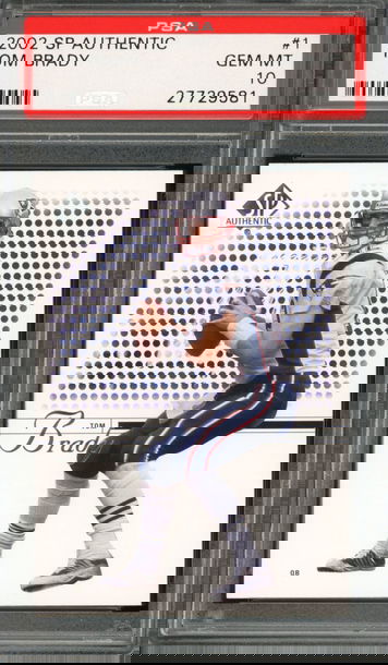 2002 SP Authentic Tom Brady Card# 1 PSA 10, Gem Mint!