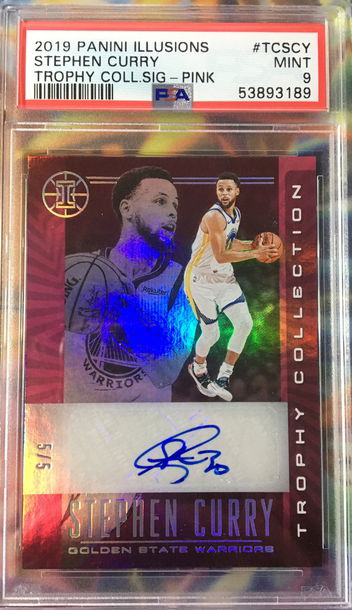 2019 Stephen Curry Autograph Illusions #/5 Trophy Collection