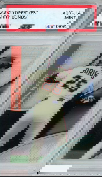 2000 TOPPS TEK BARRY BONDS #13-14 SAN FRANCISCO GIANTS PSA 9 MINT POP 1