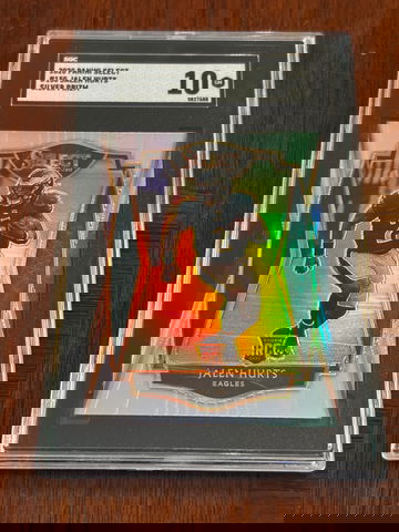 2020 Panini Select Jalen Hurts Premier Level Silver Rookie #150 SGC 10 Philadelphia Eagles