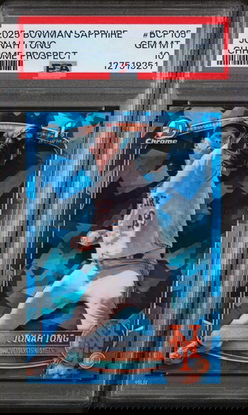 2025 Bowman Sapphire Chrome Prospect Jonah Tong #BCP105 PSA 10