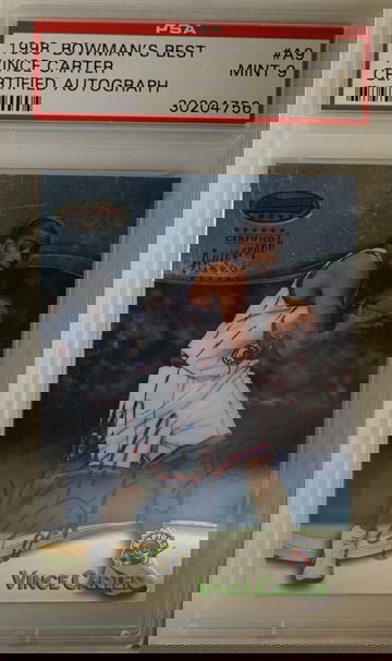 1998 Bowman's Best Vince Carter Certified Autograph PSA 9 